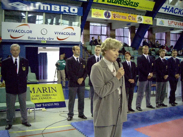 Татьяна Муравьёва, вице-мэр города Таллинна, на открытии BUDO CUP 2004.