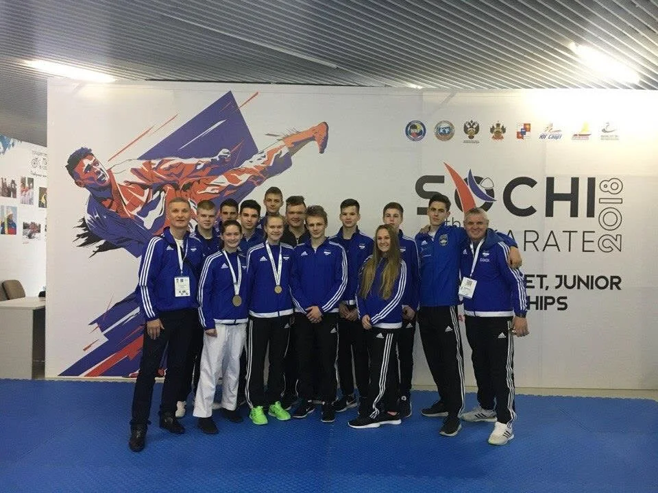 Estonian delegation at the 2018 European Youth Karate Championships