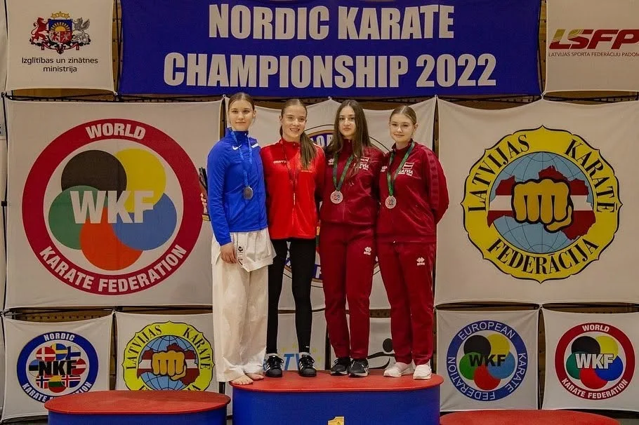 Nordic Karate Championships 2022 — girls podium